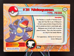 Vintage 1999 Topps Pokemon #31 Nidoqueen Non Foil Card (non-TCG) - Image 2