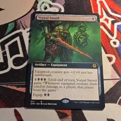 Magic: The Gathering Vorpal Sword Extended Art Rare AFR 377 - Image 1