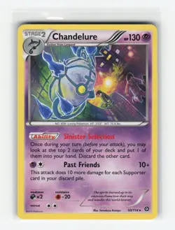 CHANDELURE 50/114 STEAM SIEGE HOLO RARE POKEMON TCG NM - Image 1