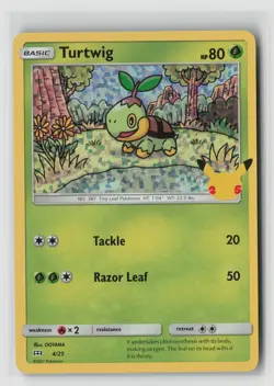 TURTWIG 4/25 HOLO 25TH ANNIVERSARY MCDONALD'S PROMO POKEMON TCG NM - Image 1