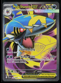 Mega Sharpedo ex 113/094 Ultra Rare Phantasmal Flames Pokemon NM - Image 1