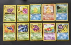 x 10 POKEMON 1ST EDITION GERMAN CARDS BUNDLE JUNGLE TEAM ROCKET FOSSIL MIX 1999 - Image 1