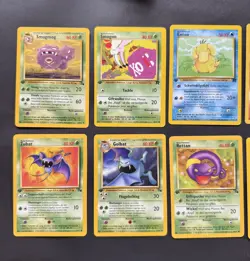 x 10 POKEMON 1ST EDITION GERMAN CARDS BUNDLE JUNGLE TEAM ROCKET FOSSIL MIX 1999 - Image 3
