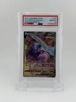 2021 POKEMON SWORD & SHIELD CHILLING REIGN FULL ART/GALARIAN SLOWKING V PSA 10 - Image 1