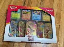 Pokemon Scarlet & Violet 151 Mini Tin 5-Pack Costco Exclusive Sealed Box Meowth - Image 1