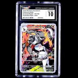 Pokemon Team Rocket's Houndoom 191/182, Destined Rivals Illustration Rare CGC 10 - Image 1