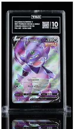 Pokemon 2021 Chilling Reign Galarian Slowking V 178/198 TAG Gem Mint 10 Low Pop - Image 1