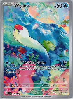 Pokemon TCG Wiglett 206/198 Holo Illustration Rare Scarlet & Violet - Image 1