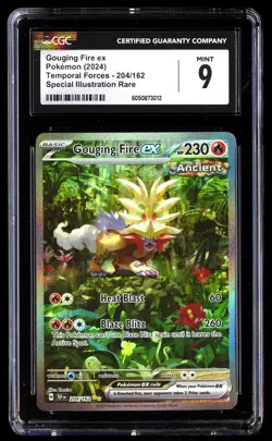 CGC 9 Gouging Fire EX 204/162 Pokemon Temporal Forces 2024 English - Image 1