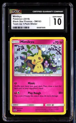 CGC 10 Mimikyu SM163 Pokemon Black Star Promos 2019 English - Image 1