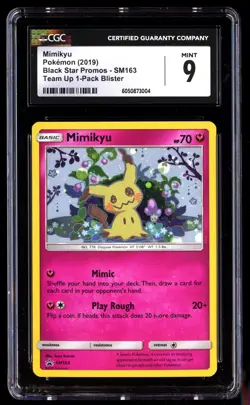 CGC 9 Mimikyu SM163 Pokemon Black Star Promos 2019 English - Image 1