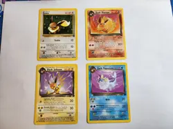 Pokemon Dark Jolteon Dark Flareon Dark Vaporeon And Eevee Team Rocket Lot - NM - Image 1