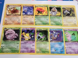 Vintage Pokemon Team Rocket Non-holo Rare Lot - LP+/NM - Gyarados Machamp - Image 1