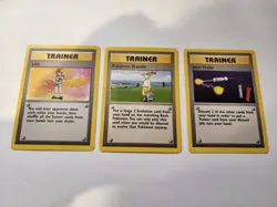 Pokemon Vintage Base Set Unlimited Rare Trainer Lot - NM - Lass Item Finder - Image 1