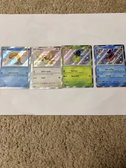 Baby Shiny Lot of 4 Paldean Fates Pokemon TCG - NM Pidgey, smoliv, tatsugiri,wig - Image 1