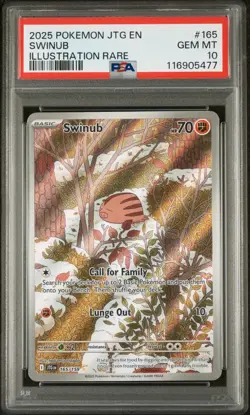 2025 POKEMON JTG EN-JOURNEY TOGETHER ILLUSTRATION RARE #165 SWINUB PSA 10 - Image 1