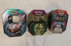Lot of 3 Empty Pokemon Tins Snorlax Darkrai Mimikyu - Image 1