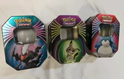 Lot of 3 Empty Pokemon Tins Snorlax Darkrai Mimikyu - Image 2