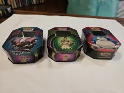 Lot of 3 Empty Pokemon Tins Snorlax Darkrai Mimikyu - Image 4