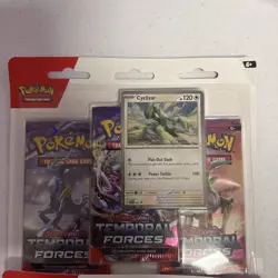 Pokemon TCG Temporal Forces 3 Pack Blister Sealed w/ Promos (Cleffa/Cyclizar) - Image 2