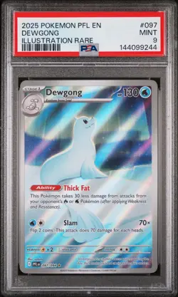 DEWGONG #097 ILLUSTRATION RARE 2025 POKEMON PFL EN PHANTASMAL FLAMES PSA 9 MINT - Image 1