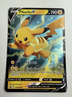 Pikachu V SWSH063 Pokemon TCG Sword & Shield Promo NM - Image 1