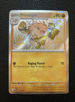 Primeape 170/091 S&V Paldean Fates Shiny Holo Rare Pokemon TCG Card NM Condition - Image 1