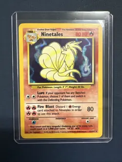 Pokemon TCG Ninetales Holo Rare Card 12/102 Base Set - Image 1