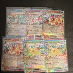 Pokemon EX Korean Holo Mixed Lot Vaporeon Glaceon Flareon Leafeon x6 Cards - Image 1