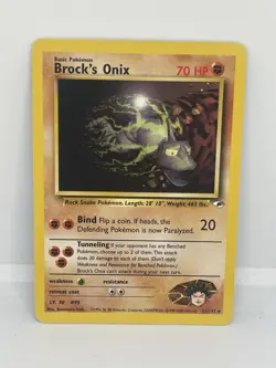 Pokemon Cards Brock's Onix 21/132 Unlimited Gym Heroes WOTC Rare NM - Image 1