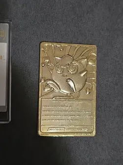 Pokemon Jigglypuff Trading Card Bar 23K Gold Plated 1999 Burger King Nintendo - Image 3