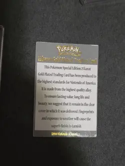 Pokemon Jigglypuff Trading Card Bar 23K Gold Plated 1999 Burger King Nintendo - Image 4