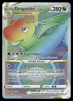 Pokemon Cards Dragonite VSTAR 081/078 Pokemon GO Rare Rainbow NM - Image 1
