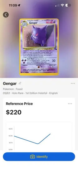 Pokemon Gengar Fossil 1st Edition Holo Rare 5/62 English 1999 Trading Card - Image 3