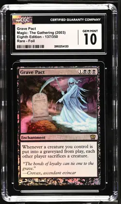 GRAVE PACT 8th Edition Foil Rare CGC 10 MTG [Nostalgium] - Image 1