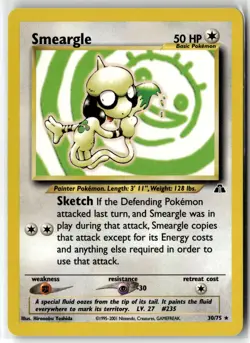 Smeargle ⭐ 30/75 Rare Neo Discovery 2001 Pokemon LP - Image 1