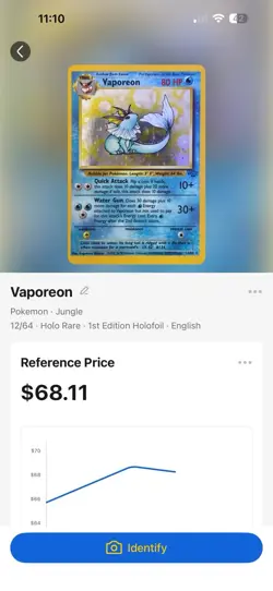 Pokemon TCG Vaporeon Jungle 1st Edition Holo Rare 12/64 Wizards 1999 - Image 3