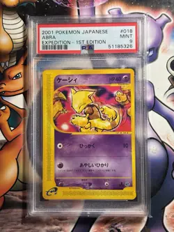 2001 Pokemon ~ Japanese Expedition ~ Abra 1st Edition #18 ~ PSA 9 Mint - Image 1