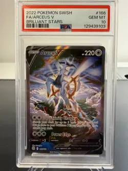 Pokemon TCG PSA 10 GEM MINT Arceus V 166/172 Brilliant Stars English - Image 1