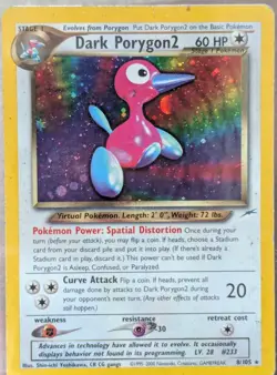 Pokemon TCG Dark Porygon2 (8/105) - Neo Destiny Holo Swirl - HP - Image 3