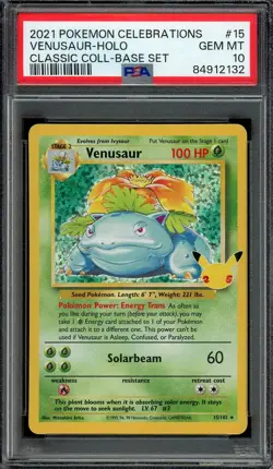 Vensuaur Pokemon 2021 SWSH Celebrations Classic Collection Holo 15/102 PSA 10 - Image 1