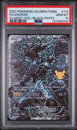 2021 POKEMON CELEBRATIONS CLASSIC COLL #114 FULL ART/ZEKROM PSA 10 Gem Mint - Image 1
