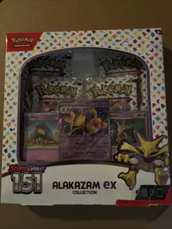 Pokemon TCG Scarlet and Violet - 151 Alakazam ex Collection Box - 4 Packs - Image 1