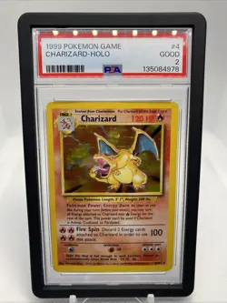 1999 POKEMON BASE SET UNLIMITED #4 CHARIZARD-HOLO PSA 2 - Image 1
