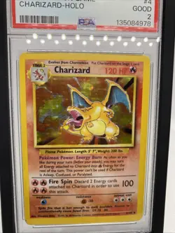 1999 POKEMON BASE SET UNLIMITED #4 CHARIZARD-HOLO PSA 2 - Image 2