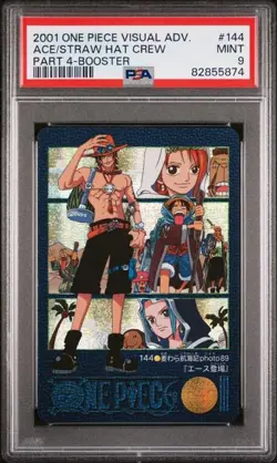 PSA 9 Luffy Ace Nami Vivi One Piece Visual Adventure #144 Bandai Carddass - Image 1
