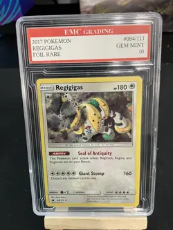 2017 REGIGIGAS HOLO FOIL #084/111 Pokemon RARE Card GRADED 10 MINT - Image 1