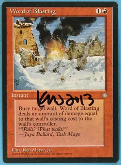 Word of Blasting Ice Age NM Red Uncommon Artist Signed CARD (s5967) ABUGames - Image 1
