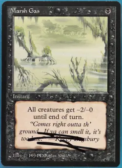 Marsh Gas The Dark NM Black Common SIGNED MAGIC MTG CARD (ID# 410287) ABUGames - Image 1