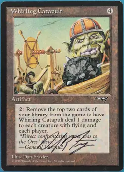 Whirling Catapult Alliances NM Artifact Uncommon SIGNED CARD (419261) ABUGames - Image 1